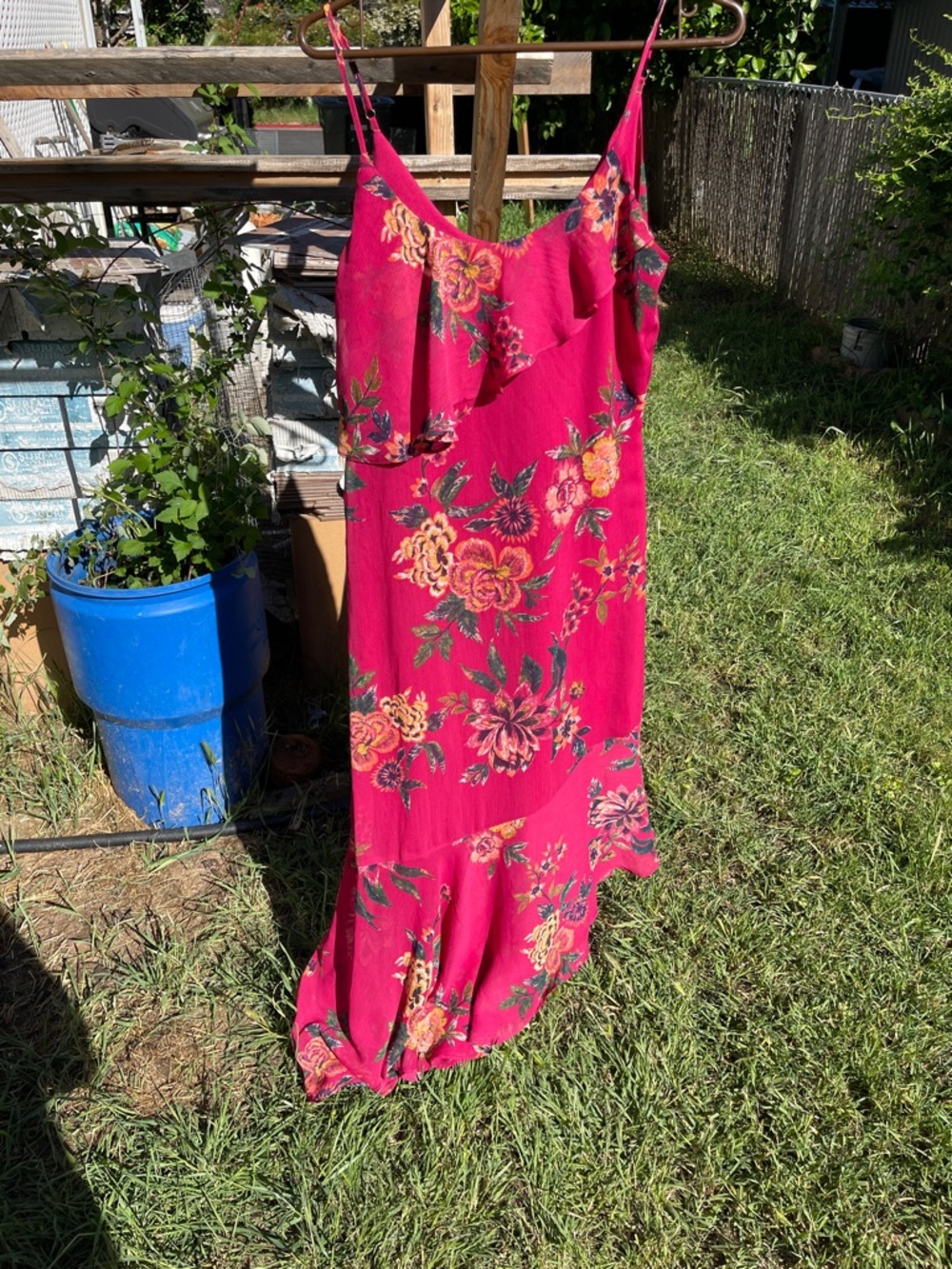 Xhilaration Fuchsia Floral Maxi Dress